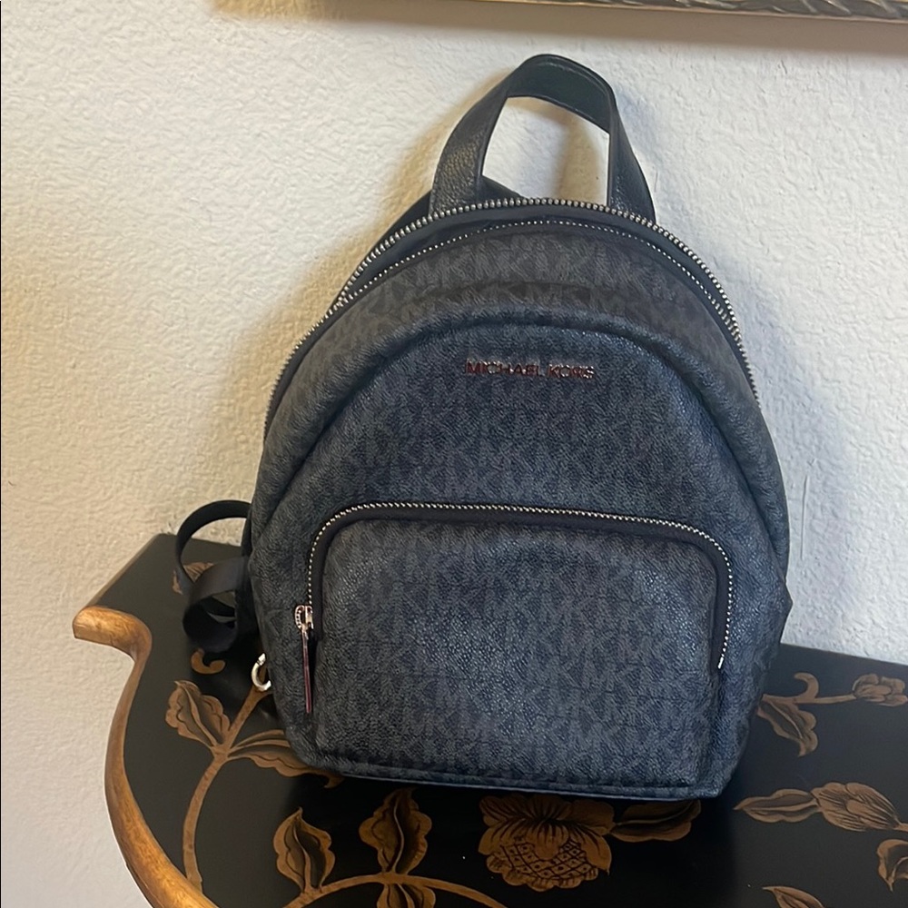 MICHAEL Michael Kors Gray Backpack with Iconic Monogram